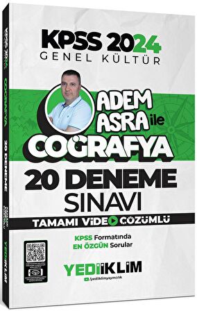 2024 KPSS Genel Kültür Adem Asra ile Coğrafya Tamamı Video Çözümlü 20 Deneme Sınavı