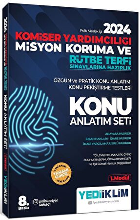 Yediiklim Yayınları 2024 Komiser Yardımcılığı Misyon Koruma ve Rütbe Terfi Sınavlarına Konu Anlatım Seti 3 Modül