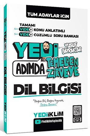 Yediiklim KPSS DGS ALES TYT AYT MSÜ Yedi Adımda Dil Bilgisi Konu Anlatımlı Soru Bankası Çözümlü - Yusuf Bayraktar Yediiklim Yayınları