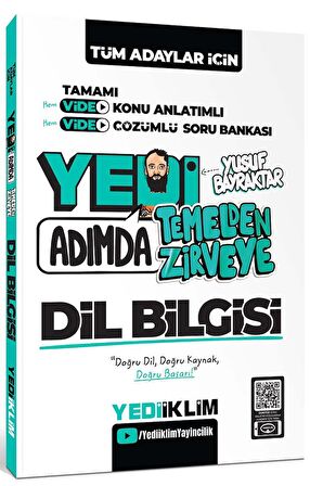 Yediiklim Tüm Adaylar İçin Yedi Adımda Temelden Zirveye Dil Bilgisi Video Konu Anlatımlı Video Çözümlü Soru Bankası