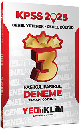 Yediiklim 2025 KPSS Genel Yetenek Genel Kültür Tamamı Çözümlü Fasikül Fasikül 3 Yıldız Deneme