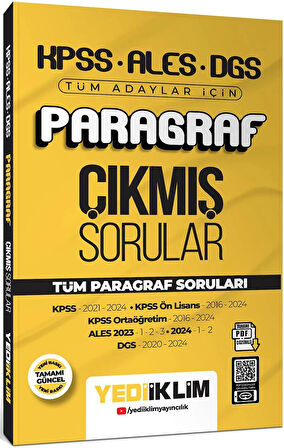 Yediiklim 2025 KPSS ALES DGS Tüm Adaylar İçin Paragraf Tamamı PDF Çözümlü Çıkmış Sorular