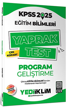 2025 KPSS Eğitim Bilimleri Program Geliştirme Çek Kopart Yaprak Test