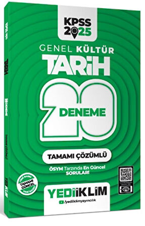 2025 KPSS Genel Kültür Tarih Tamamı Çözümlü 20 Deneme