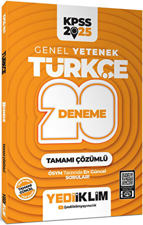 2025 KPSS Genel Yetenek Türkçe Tamamı Çözümlü 20 Deneme