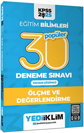 Yediiklim 2025 KPSS Eğitim Bilimleri 30 Popüler Ölçme ve Değerlendirme Tamamı Çözümlü Deneme Sınavı