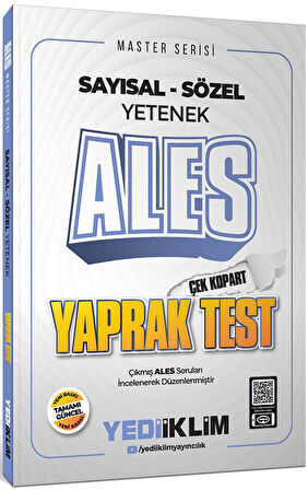 Yediiklim 2025 ALES Master Serisi Sayısal Sözel Yetenek Çek Kopart Yaprak Test