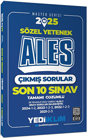 Yediiklim 2025 ALES Sözel Yetenek Son 10 Sınav Tamamı Çözümlü Çıkmış Sorular