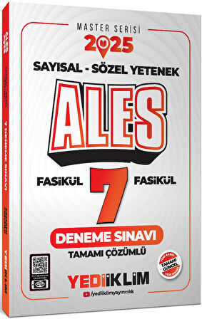 Yediiklim 2025 ALES Sayısal Sözel Yetenek Tamamı Çözümlü Fasikül Fasikül 7 Deneme Sınavı