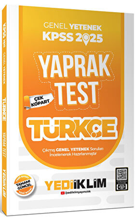 2025 KPSS Genel Yetenek Türkçe Çek Kopart Yaprak Test