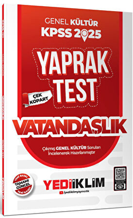 2025 KPSS Genel Kültür Vatandaşlık Çek Kopart Yaprak Test