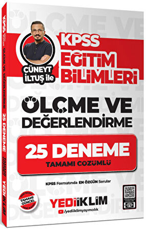 Yediiklim KPSS Eğitim Bilimleri Ölçme ve Değerlendirme Cüneyt İltuş ile Tamamı Çözümlü 25 Deneme