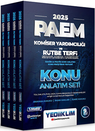 Yediiklim 2025 PAEM Komiser Yardımcılığı ve Rütbe Terfi Sınavlarına Hazırlık Konu Anlatım Seti 4 Modül