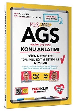 Yediiklim 2025 MEB-AGS Eğitimin Temelleri ve Türk Milli Eğitim Sistemi ile Mevzuatı Konu Anlatımı