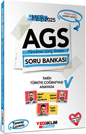 Yediiklim Yayınları 2025 MEB AGS Tarih Türkiye Coğrafyası ve Anayasa Tamamı Çözümlü Soru Bankası