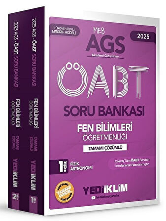 Yediiklim 2025 ÖABT MEB-AGS Fen Bilimleri Öğretmenliği Soru Bankası Çözümlü Modüler Set Yediiklim