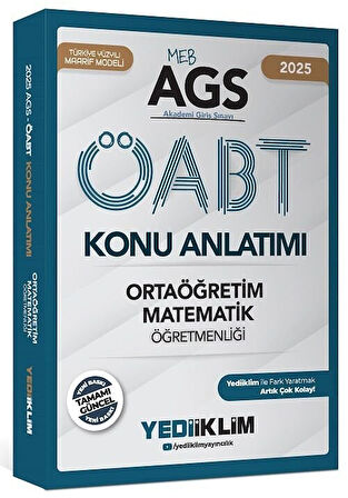 Yediiklim 2025 ÖABT MEB-AGS Lise Ortaöğretim Matematik Öğretmenliği Konu Anlatımı Yediiklim