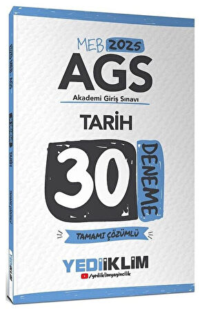 Yediiklim 2025 MEB-AGS Tarih 30 Deneme Çözümlü Yediiklim Yayınları