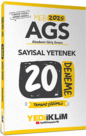 Yediiklim Yayınları 2025 MEB AGS Sayısal Yetenek Tamamı Çözümlü 20 Deneme