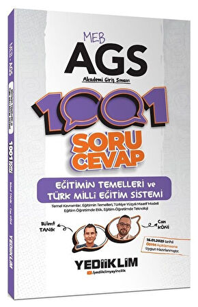 Yediiklim 2025 MEB-AGS Eğitimin Temelleri ve Türk Milli Eğitim Sistemi 1001 Soru Cevap Soru Bankası Çözümlü - Bülent Tanık, Can Köni Yediiklim Yayınları