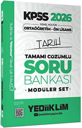 Yediiklim 2026 KPSS Ortaöğretim Ön Lisans Genel Yetenek Genel Kültür Tamamı Çözümlü Modüler Soru Bankası Seti
