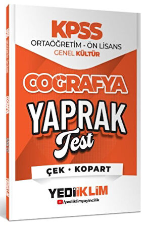 2026 KPSS Ortaöğretim-Önlisans Coğrafya Çek Kopart Yaprak Test