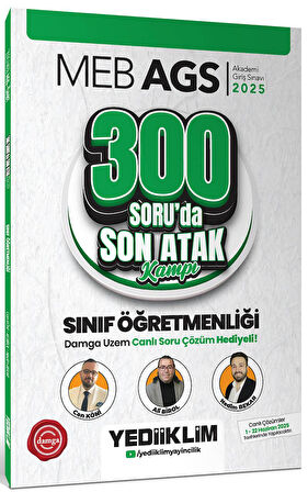 Meb Ags Öabt Sınıf Öğretmenliği 300 Soru Son Atak Kampı(Damga Uzem Canlı Soru Çözüm HEDİYELİ)