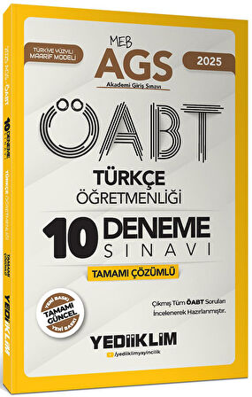 Yediiklim 2025 MEB AGS ÖABT Türkçe Öğretmenliği Tamamı Çözümlü 10 Deneme Sınavı