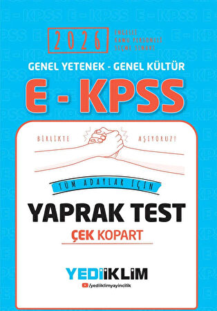 Yediiklim 2026 EKPSS GY GK Tüm Adaylar İçin Çek Kopart Yaprak Test