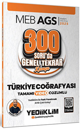Yediiklim 2025 MEB AGS Türkiye Coğrafyası 300 Soruda Tamamı Video Çözümlü Genel Tekrar Kampı