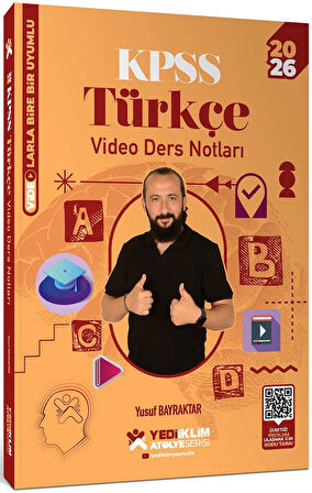 Yediiklim Yayınları 2026 KPSS Atölye Serisi Genel Yetenek Türkçe Video Ders Notları
