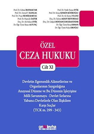 Özel Ceza Hukuku Cilt XI