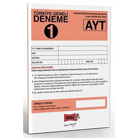 AYT Türkiye Geneli Deneme 1