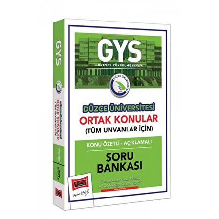 Yargı Yayınları GYS Düzce Üniversitesi Ortak Konular Konu Özetli - Açıklamalı Soru Bankası