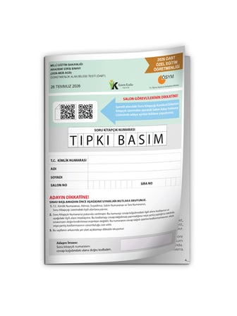 2026 MEB-AGS ÖABT Özel Eğitim Öğretmenliği ÖSYM Tıpkı Basım Kitapçığı Türkiye Geneli Deneme