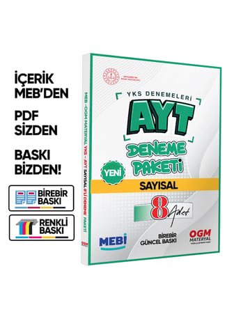 YKS-AYT MEBİ Güncel SAYISAL 8li Seri Deneme Fasikül Paketi A4 Boyut Renkli BASKI ÜCRETİ