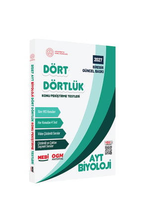 2027 YKS-AYT MEBİ-OGM Dört Dörtlük Biyoloji Pekiştirme Testi A4 Renkli Soru Bankası BASKI ÜCRETİ