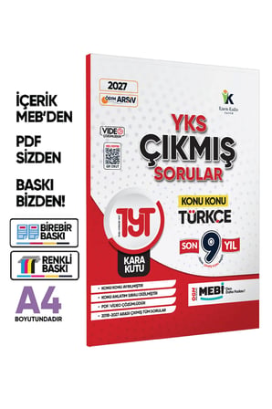 2027 YKS-TYT Türkçe Kara Kutu ÖSYM Çıkmış Soru Konu Konu Son 9 Yıl Video/PDF Çözümlü