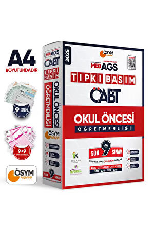 2025 MEB-AGS ÖABT OKUL ÖNCESİ Öğretmenliği ÖSYM Tıpkı Basım 9lu Deneme Paketi Türkiye Geneli