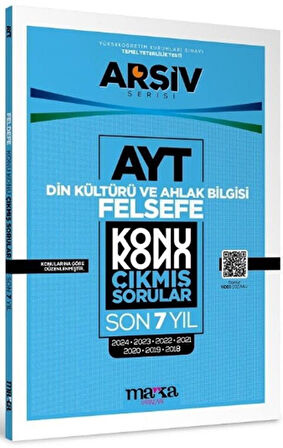 Marka Yayınları AYT Din Kültürü ve Ahlak Bilgisi - Felsefe Çıkmış Sorular Konu Konu Son 7 Yıl Tıpkı Basım Arşiv Serisi