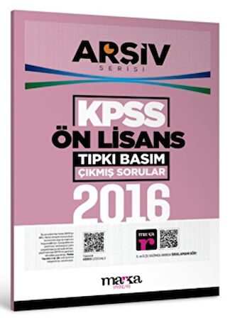 2016 KPSS Ön Lisans Arşiv Serisi Tıpkı Basım Çıkmış Sorular