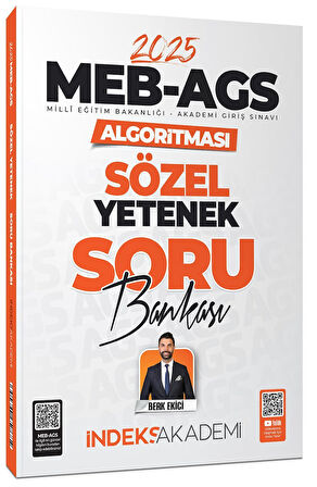 İndeks Akademi 2025 MEB-AGS Algoritması Sözel Yetenek Soru Bankası Çözümlü - Berk Ekici İndeks