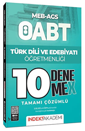 İndeks Akademi 2025 ÖABT MEB-AGS Türk Dili ve Edebiyatı Öğretmenliği 10 DenemeX Çözümlü İndeks Akademi Yayıncılık