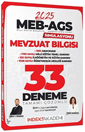 İndeks Akademi 2025 MEB AGS Simülasyonu Mevzuat Bilgisi 33 Deneme