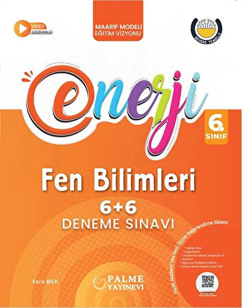 Palme 6.Sınıf Enerji 6+6 Fen Bilimleri Deneme Sınavı Yeni