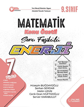 Palme Yayıncılık 9. Sınıf Enerji Matematik Konu Özetli Soru Fasikülleri Yeni