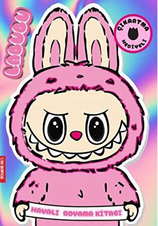 Labubu Pembe Çıkartma Hediyeli Boyama Kitabı