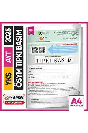 2025 YKS-AYT ÖSYM Tıpkı Basım Çıkmış Soru Kitapçığı (Video/PDF Çözümlü Türkiye Geneli Değerlendirme)