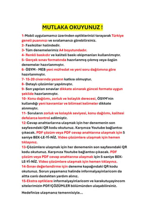 2025 YKS-AYT ÖSYM Tıpkı Basım Çıkmış Soru Kitapçığı (Video/PDF Çözümlü Türkiye Geneli Değerlendirme)