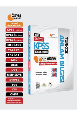 2026 KPSS Önlisans/Ortaöğretim Türkçenin Kara Kutusu ANLAM BİLGİSİ ÖSYM Çıkmış Çözümlü Soru Bankası